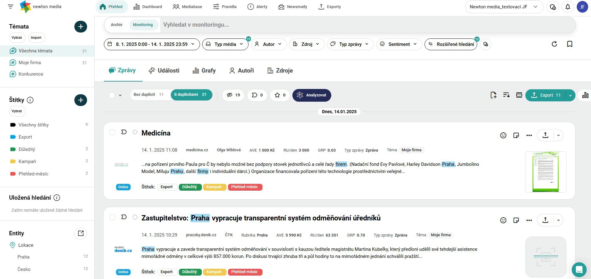 monitoring medii